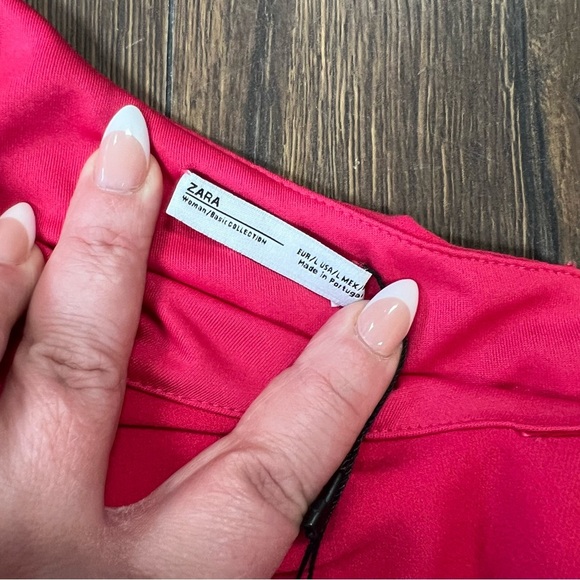 🆕 Zara Vibrant Pink One-Shoulder Dress NEW SZ LG - Picture 3 of 5